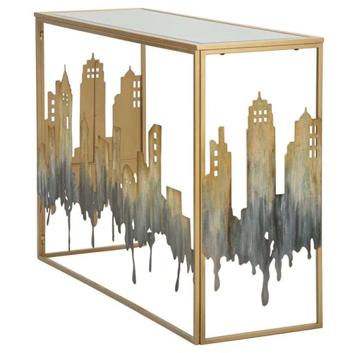 Konsolė City, Auksinė, 110 × 81 × 38,5 cm - Konsolės