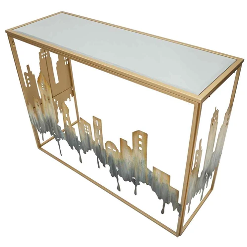 Konsolė City, Auksinė, 110 × 81 × 38,5 cm - Konsolės