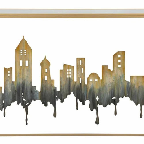 Konsolė City, Auksinė, 110 × 81 × 38,5 cm - Konsolės