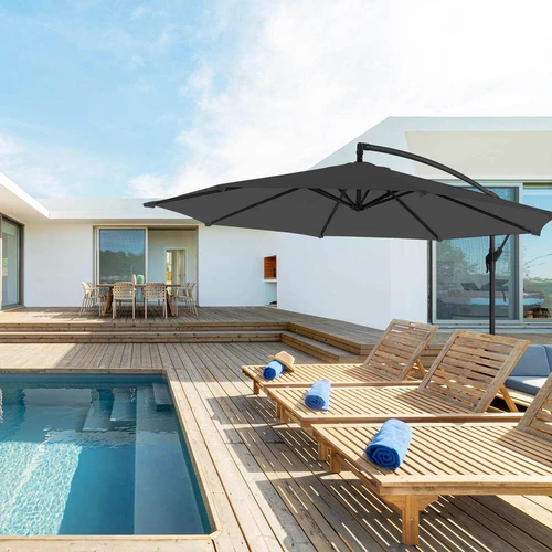 Patvarus skėtis su milteliniu metalo stulpu