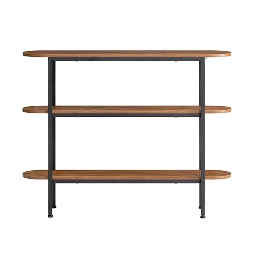 Konsolinis stalas 110x25x86cm., rudos/juodos spalvos