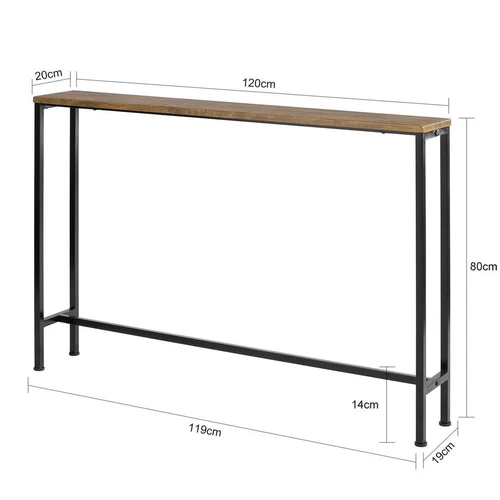 Konsolinis stalas 120x20x80cm., juodos/rudos spalvos - Konsolės