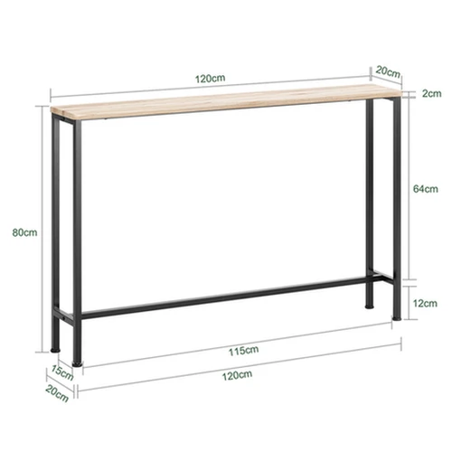 Konsolinis stalas 120x20x80cm., juodos/šviesiai rudos spalvos - Konsolės