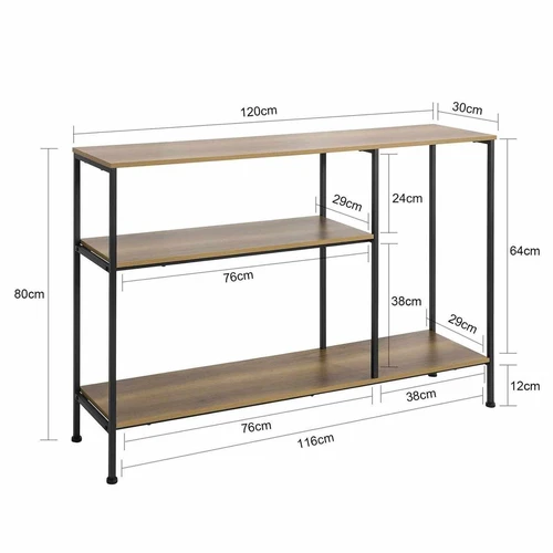 Konsolinis stalas 30x80x120cm., rudos/juodos spalvos - Konsolės