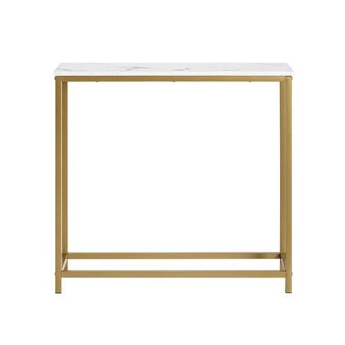 Konsolinis stalas 80x30x75cm., auksinės/baltos spalvos