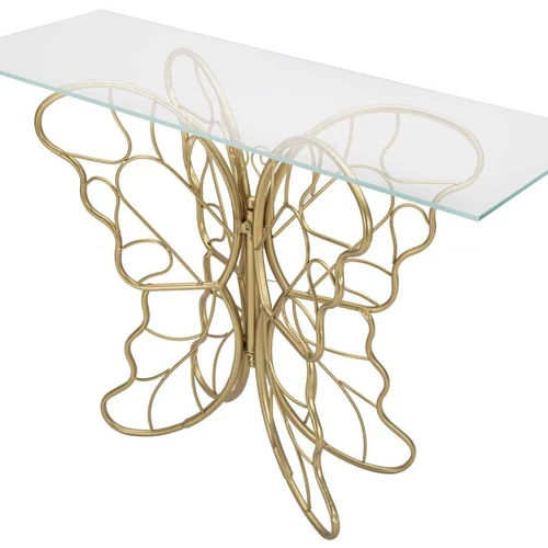 Konsolinis stalas Butterfly, Auksinės spalvos, 110 × 76 × 40 cm - Konsolės