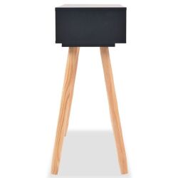 Konsolinis stalas, masyvi pušies mediena, 80x30x72cm, juoda - Konsolės