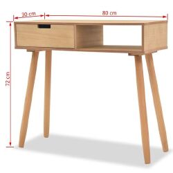 Konsolinis stalas, masyvi pušies mediena, 80x30x72cm, ruda - Konsolės