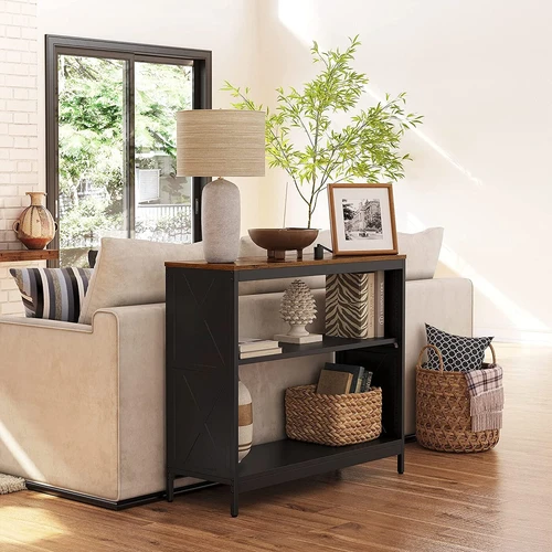 Vintažinė ruda-juoda spalva ir plieninis rėmas