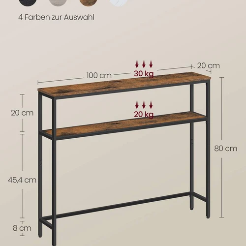 Konsolinis staliukas 20x100x80cm., juodos/rudos spalvos - Konsolės