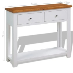 Konsolinis staliukas, 83x30x73cm, ąžuolo medienos masyvas - Konsolės