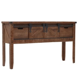Konsolinis staliukas, eglės masyvas, 131x35,5x75cm, rudas
