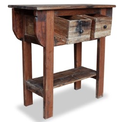 Konsolinis staliukas, masyvi perdirbta mediena, 80x35x80cm - Konsolės