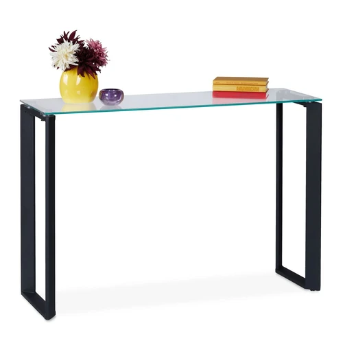 Konsolinis staliukas Relaxdays, Juoda, 110 × 75 × 35 cm