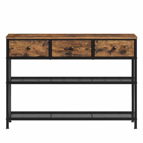 Konsolinis staliukas SONGMICS BELLAH, 3 stalčiai, 2 lentynos, rudas, 30 × 98,8 × 78,7 cm