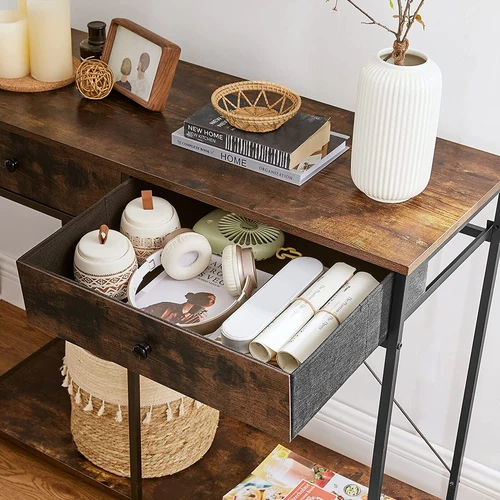 Stalas su metalo rėmu ir audinio stalčiais, 12,3 kg