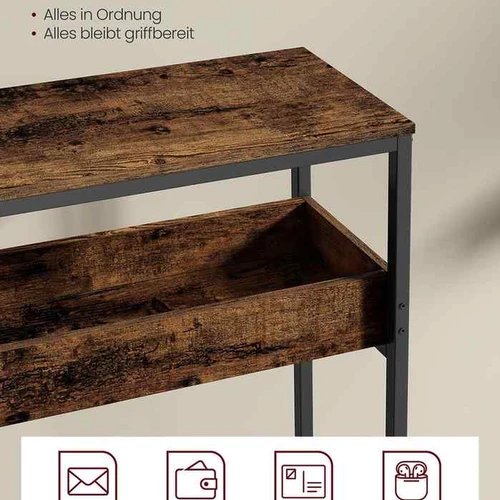Konsolinis staliukas VASAGLE LNT091K01, 2 aukštai, 24 × 100 × 80 cm - Konsolės