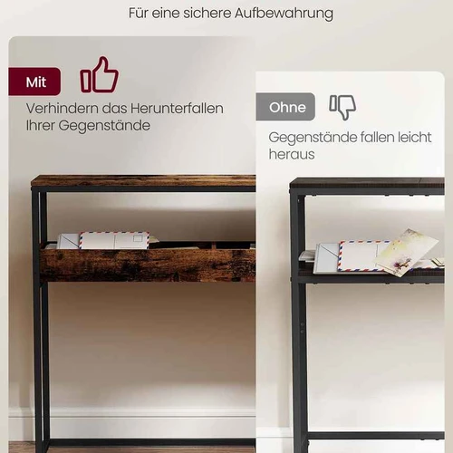 Konsolinis staliukas VASAGLE LNT091K01, 2 aukštai, 24 × 100 × 80 cm - Konsolės