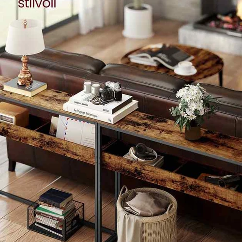 Konsolinis staliukas VASAGLE LNT091K01, 2 aukštai, 24 × 100 × 80 cm - Konsolės