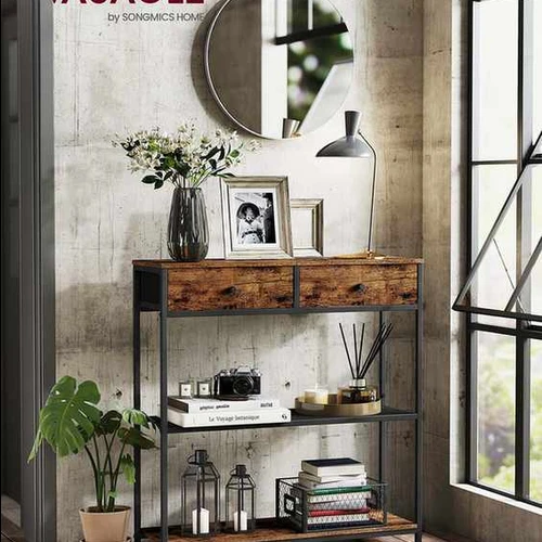 Konsolinis staliukas VASAGLE LNT092K01, 2 stalčiai, 24 × 76 × 80 cm - Konsolės