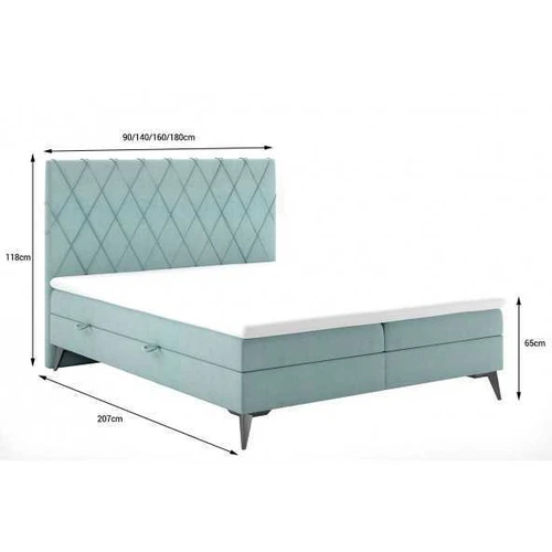 Dvigulė lova su šonuose padalytu čiužiniu ir 2 patalynės konteineriais