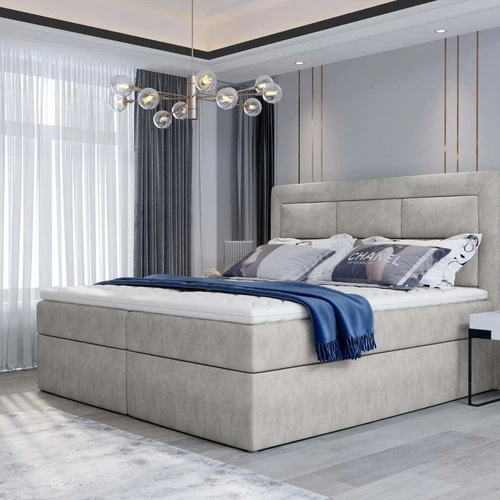 Moderni kontinentinė lova su kietu čiužiniu