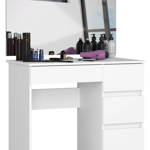 Kosmetinis staliukas AKORD T-6/SL, 4 stalčiai, baltos spalvos, 90 × 142 × 50 cm