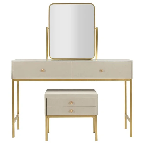 Kosmetinis staliukas Luxury, su veidrodžiu ir taburete, 120 × 75 × 45 cm - Kosmetiniai staliukai