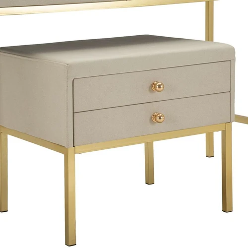 Kosmetinis staliukas Luxury, su veidrodžiu ir taburete, 120 × 75 × 45 cm - Kosmetiniai staliukai