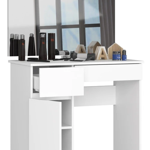 Šiuolaikiškas kosmetinis staliukas miegamajam