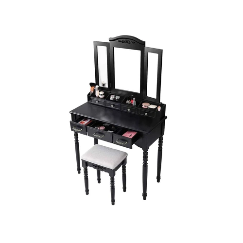 Patogus ir funkcionalus makiažo stalas su veidrodžiu