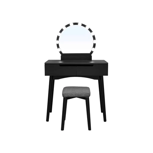 Modernus grožio kampelis su Holivudo stiliaus apšvietimu