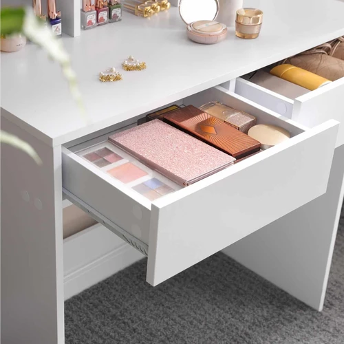 Modernus tualetinis staliukas su sulankstomu veidrodžiu