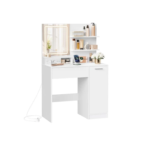 Kosmetinis staliukas VASAGLE Kailyn RDT138W01, Su LED veidrodžiu, 40 × 80 × 132 cm