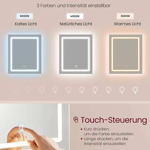 Kosmetinis staliukas VASAGLE Kailyn RDT138W01, Su LED veidrodžiu, 40 × 80 × 132 cm - Kosmetiniai staliukai