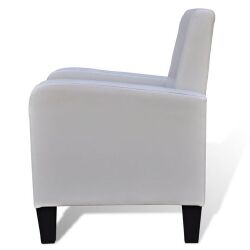 Krėslas, baltos spalvos, dirbtinė oda 61x60x79,5cm - Foteliai