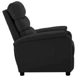 Krėslas, juodos spalvos, dirbtinė oda, atlošiamas  - Foteliai