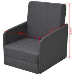Krėslas-lova (tamsiai pilkas) - Foteliai