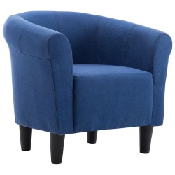 Krėslas, mėlynos spalvos, audinys - Foteliai