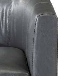 Krėslas, pilkos spalvos, dirbtinė oda - Foteliai