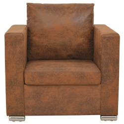 Krėslas, rudas, dirbtinė versta oda - Foteliai