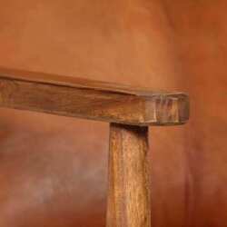 Krėslas, rudas, tikra oda, akacijos mediena - Foteliai