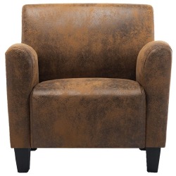 Krėslas, rudos spalvos, dirbtinė versta oda - Foteliai