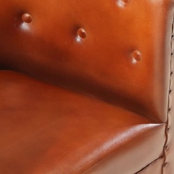 Krėslas, rudos spalvos, tikra oda - Foteliai