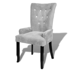 Krėslas, sidabrinis, aksomas - Kėdės