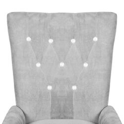Krėslas, sidabrinis, aksomas - Kėdės