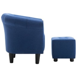 Krėslo ir taburetės rinkinys, 2 dalių, mėlynas - Foteliai