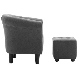 Krėslo ir taburetės rinkinys, 2 dalių, tamsiai pilkas - Foteliai