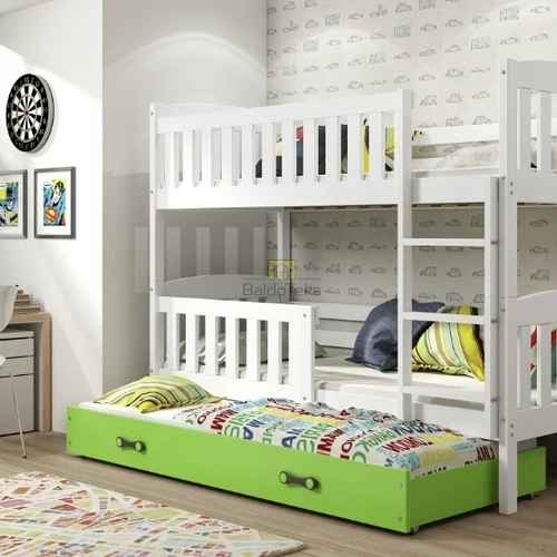 Natūralios pušies mediena, balta/žalia spalva