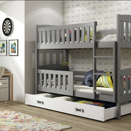 Natūralios pušies vaikiška lova su apsaugine tvorele